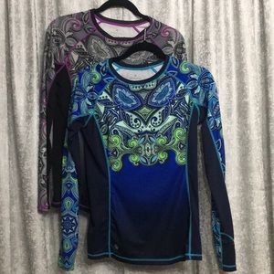 Bundle: 2 Athleta Runway long sleeve paisley tops.